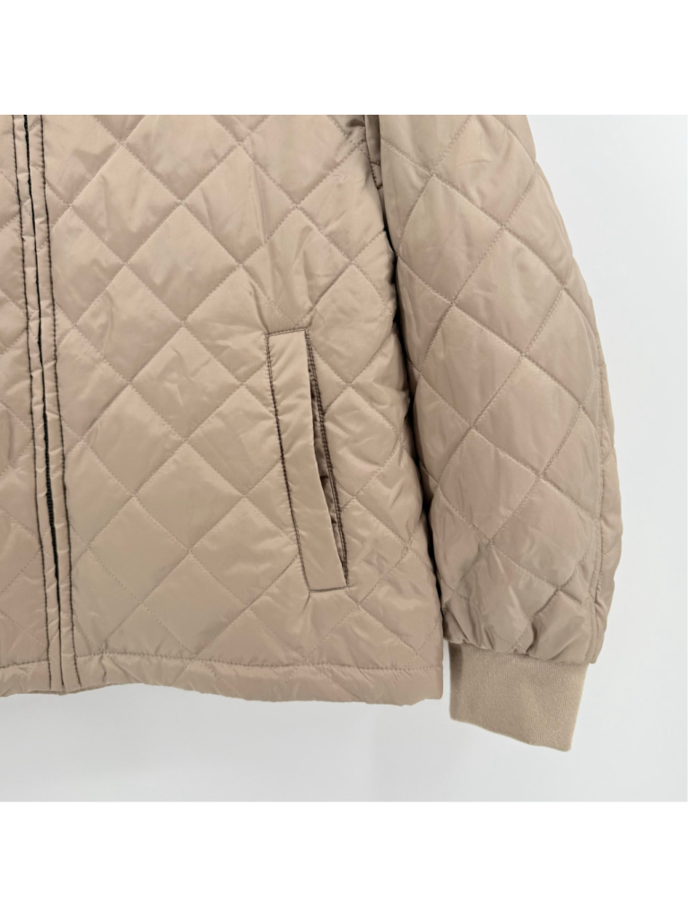 Women's Levi Strauss & Co. Quilted Puffer Jacket Small Beige Tan White Tab - Picture 3 of 16